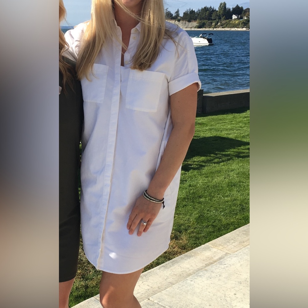 Madewell Classic White button up Shirt dress